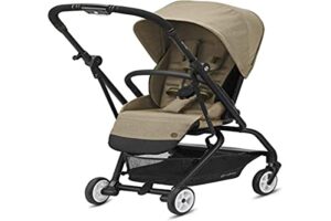 cybex eezy s twist 2 stroller, 360° rotating seat, parent or forward facing, one-hand recline, compact fold, lightweight travel stroller, for infants 6 months+, classic beige