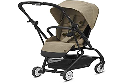 Cybex Eezy S Twist 2 Stroller, 360° Rotating Seat, Parent or Forward Facing, One-Hand Recline, Compact Fold, Lightweight Travel Stroller, for Infants 6 Months+, Classic Beige