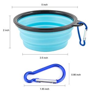 Collapsible Dog Bowls, Travel Dog Cat Water Bowl Portable Foldable Food Dishes with Carabiner Clip for Traveling, Hiking, Walking (Pack of 5)