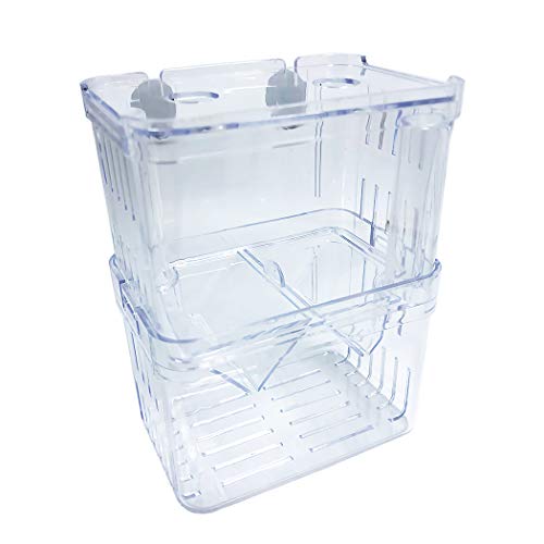 J-star Medium Fish Tank Isolation Box Acrylic Cage Tank Betta Fish Nest, Aquarium Acclimation Hatchery Incubator for Betta, Guppy, Killifish, Clownfish etc.