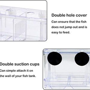 J-star Medium Fish Tank Isolation Box Acrylic Cage Tank Betta Fish Nest, Aquarium Acclimation Hatchery Incubator for Betta, Guppy, Killifish, Clownfish etc.