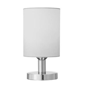 amazon basics round metal base table lamp with led bulb - 5.5" x 5.5" x 10.5", brushed nickel