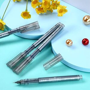 12 Pieces Rolling Ball Pens, Quick-Drying Ink 0.5 mm Extra Fine Point Pens Liquid Ink Pen Rollerball Pens (Black)