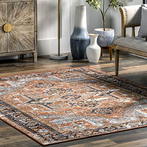 nuLOOM Florence Vintage Persian Runner Rug, 2' 6" x 6', Rust