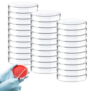 30Pack 90 x 15mm Plastic Petri Dishes,Culture Dishes with Lids for School,Laboratories,Clear Petri Dish for Themed Party