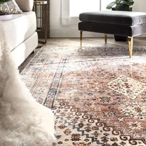 nuLOOM Farley Medallion Fringe Runner Rug, 2' 6" x 6', Khaki