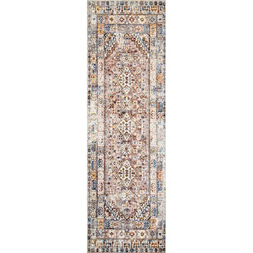 nuLOOM Farley Medallion Fringe Runner Rug, 2' 6" x 6', Khaki