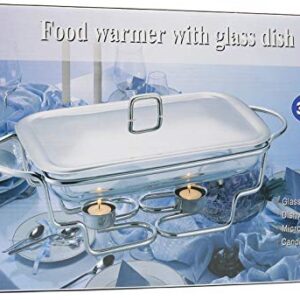 Galashield Chafing Dish Buffet Set Warming Tray with Lid Stainless Steel Buffet Server and Oven Safe Glass (3-Quart)