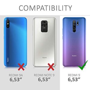 kwmobile Case Compatible with Xiaomi Redmi 9 - Case in Soft Matte Finish TPU with Camera Protection - Black Matte