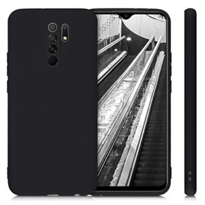 kwmobile Case Compatible with Xiaomi Redmi 9 - Case in Soft Matte Finish TPU with Camera Protection - Black Matte