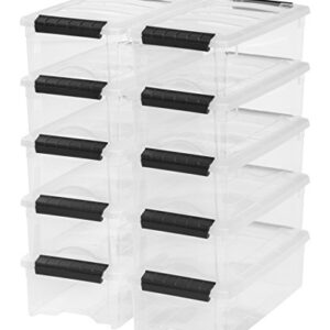IRIS USA TB-35 5 Quart Stack & Pull Box, Clear, 10 Pack & USA CNL-5 Storage Box, 5 Quart, Clear, 20 Pack