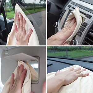 Car Chamois Drying Towel Natural Chamois Washing Cloth for Car Leather Super Absorbent Leather Cleaning Towel Wipes (19.69inchx31.5inch)