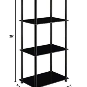 Convenience Concepts Designs2Go Classic 4-Tier Tower, Black Glass