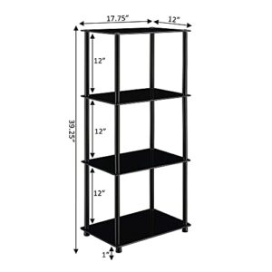 Convenience Concepts Designs2Go Classic 4-Tier Tower, Black Glass