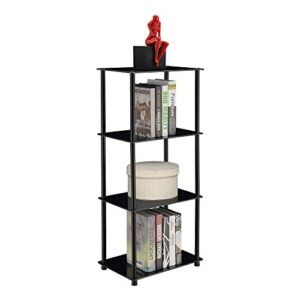 Convenience Concepts Designs2Go Classic 4-Tier Tower, Black Glass