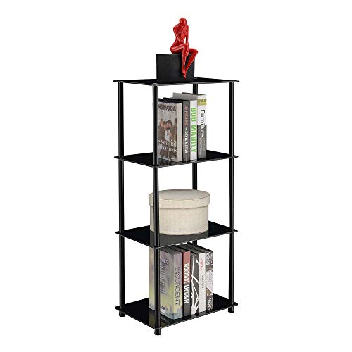 Convenience Concepts Designs2Go Classic 4-Tier Tower, Black Glass