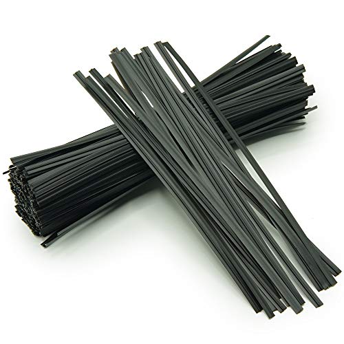 Flixall. 5 inches Twist Ties Pack of 100 - Premium Quality Reusable Black Plastic Coated Twist Ties for Bags, Cords - Bread Ties for Household