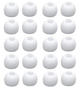 zotech 10 pairs replacement silicone earbud tips, fit for samsung sony monster senso anker taotonic tozo t10 headphone, white (medium)