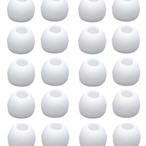 Zotech 10 Pairs Replacement Silicone Earbud Tips, Fit for Samsung Sony Monster Senso Anker Taotonic TOZO T10 Headphone, White (Medium)