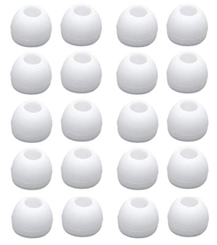 Zotech 10 Pairs Replacement Silicone Earbud Tips, Fit for Samsung Sony Monster Senso Anker Taotonic TOZO T10 Headphone, White (Medium)