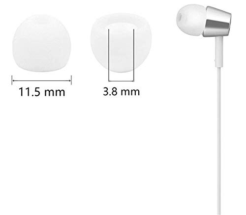 Zotech 10 Pairs Replacement Silicone Earbud Tips, Fit for Samsung Sony Monster Senso Anker Taotonic TOZO T10 Headphone, White (Medium)