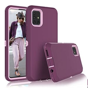 tiflook for galaxy a51 case 4g (not fit a51 5g version), shockproof heavy duty armor rugged hard plastic rubber bumper 2-layer hybrid protective cover case for samsung galaxy a51, pinkish purple