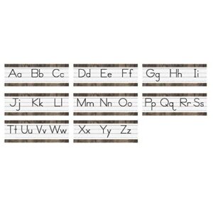 wood grain alphabet line mini bulletin board set - educational - 8 pieces