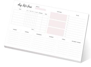 weekly planner sticky notepad / 10" x 6" habit tracker repositionable desk pad/motivational weekly to-do pad