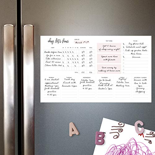 Weekly Planner Sticky Notepad / 10" x 6" Habit Tracker Repositionable Desk Pad/Motivational Weekly to-Do Pad