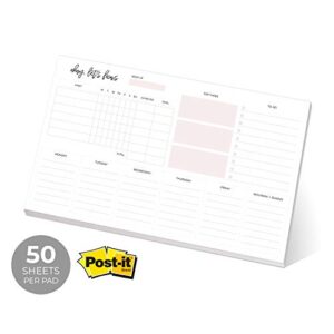 Weekly Planner Sticky Notepad / 10" x 6" Habit Tracker Repositionable Desk Pad/Motivational Weekly to-Do Pad