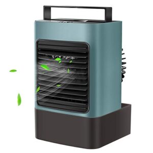 ovpph portable air conditioner, personal air cooler fan mini evaporative cooler desk table fan, quiet air circulator humidifier misting fan with 3 speeds for home bedroom office (amry green)