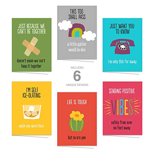 Motivational Quarantine Greeting Cards/Set Of 12 Day Brightening Cards / 5" x 7" Bright Encouraging Cards For COVID-19