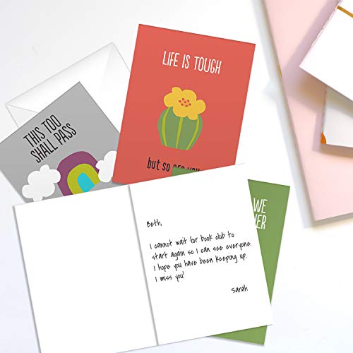 Motivational Quarantine Greeting Cards/Set Of 12 Day Brightening Cards / 5" x 7" Bright Encouraging Cards For COVID-19