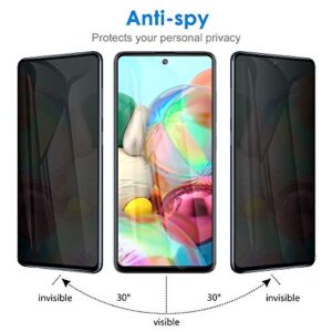 [2 Pack] for Samsung Galaxy A71 / A72 / A73 Privacy Screen Protector, Anti Spy 9H Tempered Glass for Galaxy A73 5G A71 A72 (4G/5G), Case Friendly Full Coverage Anti Scratch Bubble Free Easy Install