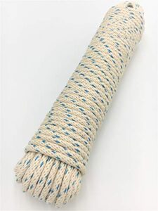 great white blutrace® sash cord #10 made in usa, 5/16" x 100ft. hank, cotton tie down camping, clothesline, rigging, crafts, theatre, window replacement entertainment spot cord diy home improvement
