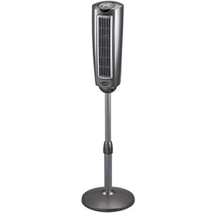 Lasko Oscillating Tower Fan, Remote Control, 3 Speeds, for Bedroom, Kitchen, Office, 36", Black, 2511 & 2535 52" Oscillating Pedestal Fan, 52 Inch, Silver Gray