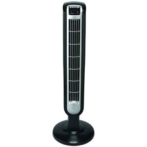 Lasko Oscillating Tower Fan, Remote Control, 3 Speeds, for Bedroom, Kitchen, Office, 36", Black, 2511 & 2535 52" Oscillating Pedestal Fan, 52 Inch, Silver Gray