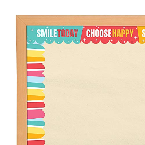 Double-Sided Happy Day Bulletin Board Borders - Educational - 12 Pieces