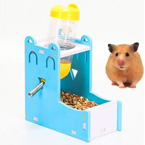 2 in 1 hamster hanging water bottle small animal auto dispenser with base for hamster rat gerbil mouse chinchillas squirrel guinea pig cage toy