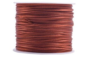 konmay 100 yards 1.5mm nylon rattail satin silk trim cord, bracelet making string for chinese knotting, kumihimo, beading, jewelry making, rust