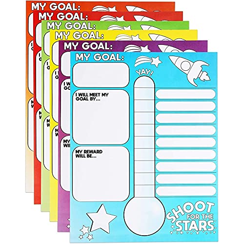 Bright Creations Goal Thermometer Trackers for Classrooms, 6 Pack (17 x 22 In)