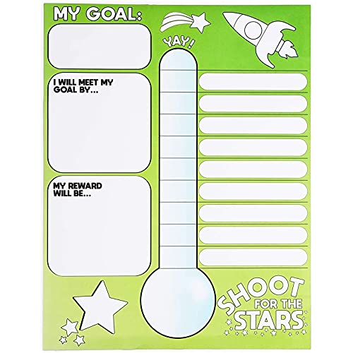 Bright Creations Goal Thermometer Trackers for Classrooms, 6 Pack (17 x 22 In)