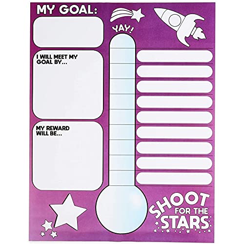 Bright Creations Goal Thermometer Trackers for Classrooms, 6 Pack (17 x 22 In)