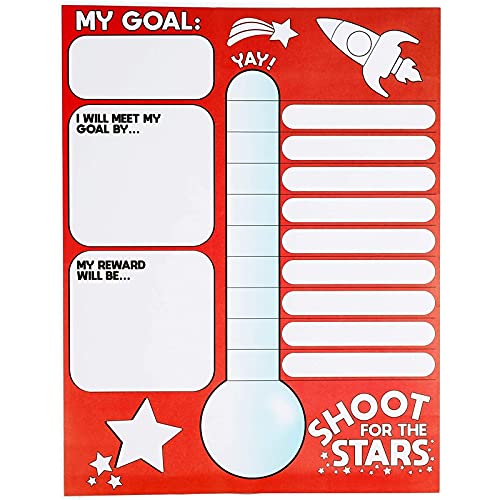 Bright Creations Goal Thermometer Trackers for Classrooms, 6 Pack (17 x 22 In)