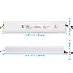 LEONLITE 8.5W LED Emergency Driver, 120V-277VAC to 3-60VDC, LED Emergency Backup Battery, UL Listed, Rechargeable Power Supply, Over 90mins Emergency Time, for Panel Light, Linear Light, Pack of 2