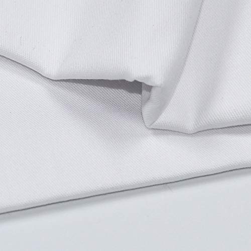 White 100% Cotton Twill Fabric by The Yard(36 Inch) -4.5oz 60" Wide