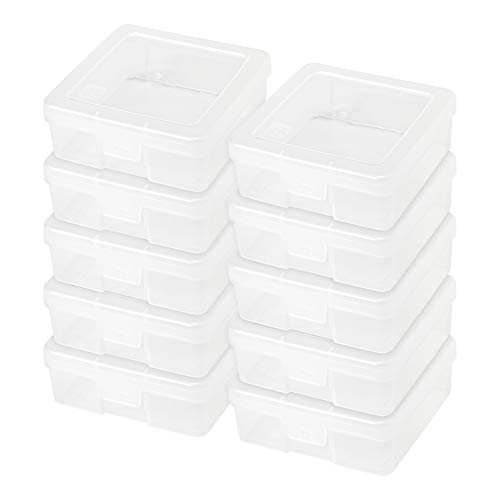 IRIS USA CNL-5 Storage Box, 5 Quart, Clear, 20 Pack & USA Small Modular Supply Case, 10 Pack, Clear 585170