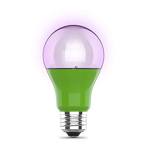 Feit Electric A19/GROW/LEDG2/BX Full Spectrum Led 60W Equivalent A19 Non-Dimmable Hydro Grow Light Bulb, Green