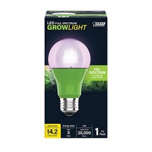 Feit Electric A19/GROW/LEDG2/BX Full Spectrum Led 60W Equivalent A19 Non-Dimmable Hydro Grow Light Bulb, Green