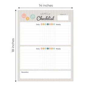 Neutral Toned Household Chore Chart / 14" x 18" Multiple Children Fill in Task List/Child Behavior Reward Chart